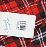Casual Nights Cotton Long Sleeve Button Down Pajama Set Red Black Plaid L
