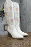 Universal Thread Womens Dixie Bone Floral Western Cowboy Boots Off White 8M