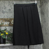 24seven Comfort Apparel Womens Pleated Knit Classic Knee Length Skirt Black M