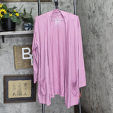 State Of Day Womens Knit Open Front Lounge Cardigan Mauve Orchid Purple 2XL