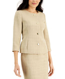 Le Suit Womens Collarless Skirt Suit 50040475 Champagne Brown 4