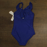 DKNY Plunge Underwire Tummy Control One-Piece Swimsuit Mediterranean Blue M