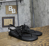 Karl Lagerfeld Paris Womens Cristi Studded Bow Thong Sandal Slide Black 9M