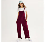 Live To Be Spoiled Juniors' Knit Sleeveless Jumpsuit KOLJ334J Burgundy Red XL