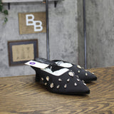 A New Day Womens Katia Heels Satin Rhinestone Mules 94663377 Black 6M