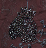 Sheryl Crow Mesh Lined Embellished Dress Maroon Red XL