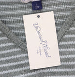 Universal Thread Collared V-Notch Striped Side-Slit Pullover Sweater Green S