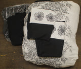 Mainstays 5-Piece Embroidered Comforter Set 95624 White / Black Full / Queen