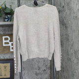 Charter Club Long Sleeve V Neck Cashmere Sweater Pearl Taupe Heather Brown XL