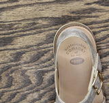 Dr. Scholl's Womens Island Glow Strappy Flat Sandal I4205S2 Light Gold 8M