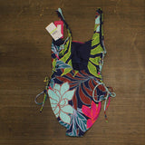 Vince Camuto Womens Side Lace-up One-Piece Swimsuit V1J599 Blue Multi 4