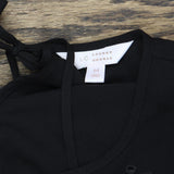 LC Lauren Conrad Womens Wrap Long Sleeve Crochet Front Dress Black M