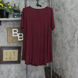 Wishlist Womens Knit V-Neck Tunic Short Sleeve Shirt DK7179S
