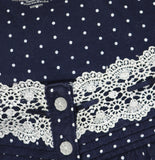 Croft & Barrow Trim Polka Dot Nightgown Knit Short Sleeve Navy Blue / White 1X
