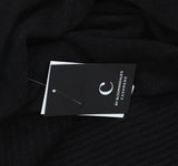 C By Private Label 2-Ply Open Front Shawl-Collar Cashmere Cardigan Black XS