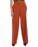 Calvin Klein Womens Whitney Wide-Leg Work Wear Dress Pants Tera Orange Brown 8