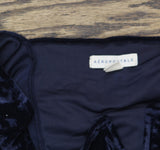 Aeropostale Womens Long Sleeve V-Neck Crushed Velvet Skater Dress Dark Blue M