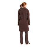 All In Motion Long High-Pile Fleece Full-Zip Drawstring Jacket Coat Brown 2XL