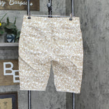 DG2 Womens Classic Stretch Pull-On Bermuda Shorts 697721 Khaki Paisley Brown L