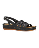 Easy Street Womens Kehlani Wedge Sandal KEHLN Black 9M