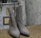 A New Day Womens Cassidy Rhinestone Ankle Boots 91636630 Silver Gray 10M