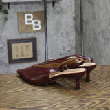 A New Day Womens Samantha Sling Back Kitten Heels 94462868 Burgundy Red 9.5M
