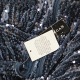 Donna Morgan Holiday Sequin Dress Event Occasion Cocktail Dark Blue Gray 16