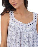 Eileen West Womens Short Sleeveless Nightgown E20014 White / Navy XS