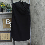Urban Heritage 1975 Womens Sleeveless Fleece Tunic Hoodie Sweatshirt Black L