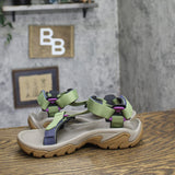 Teva 5 Universal Sport Adjustable Strappy Open Toe Sandals Iguana Green Multi 7M