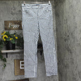 Charter Club Lexington Straight Leg Pants Gingham Navy Blue / White 10
