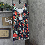 Crystal Doll Juniors Floral Skater Fit & Flare Dress 2682475 Navy Blue S