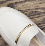 Journee Collection Topline Square Toe Slip-On Block Heel Ivory Off White 8.5W