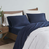 Madison Park 600 TC Pima Cotton Bed Sheet Set 4-Piece MP20-8000 Navy Blue King