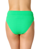 Salt + Cove Juniors Ribbed Banded High-Waisted Swim Bottoms Mint Tea Green S
