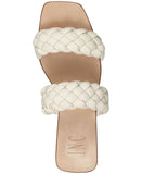 INC International Concepts Womens Petria Two-Band Flat Sandals White Pearl 10M