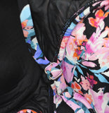 Swim Solutions Pleated Tankini Swim Top 806836 Black Multi 14