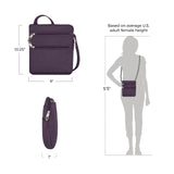 Travelon Anti-Theft Classic Slim Double Zip Crossbody Bag Purple One Size