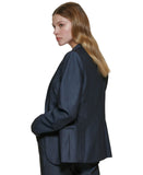 Calvin Klein Womens One-Button Suit Blazer Jacket CSE5224N Indigo Blue 10