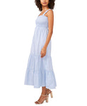 Cece Women's Striped Smocked Midi Dress Blue DC93783933R