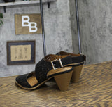 Style & Co. Womens Block Heel Hazleyy Dress Sandals Black / Brown 6.5M