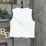 Universal Thread Womens V-Neck Denim Vest 89874072 White XS