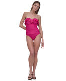 DKNY Tummy Control One Piece Swimsuit Wildberry Pink Purple M