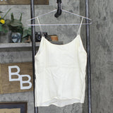 Nine West Womens Spaghetti Strap Woven A-Line Cami Cream Off White S