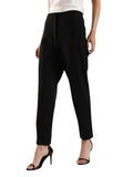 Calvin Klein Womens Ponte Cropped Straight Pants 44B690G Black L