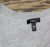Aqua Womens Button Front Sweater Cashmere V-Neck Cardigan V10337 Light Gray XL