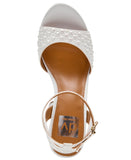 DV Dolce Vita Platform Block Heeled Pearl Dress Sandal Ivory Off White 8.5M