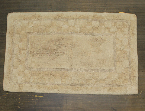 Knightsbridge 100% Soft Plus Cotton Non Slip Bath Rug Brown 21x34