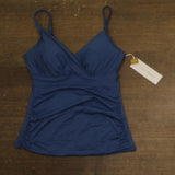 Anne Cole In Color Twist Front Underwire Tankini Swim Top Slate Blue 32DD / 34D