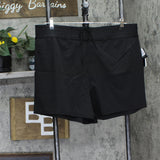 Island Escape Womens Plus Size 4" Beach Board Shorts J770099 Black 18W